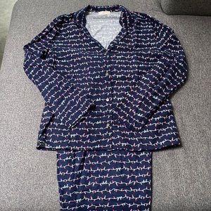 Love by Gap Christmas flannel pyjamas pink red sz medium button up